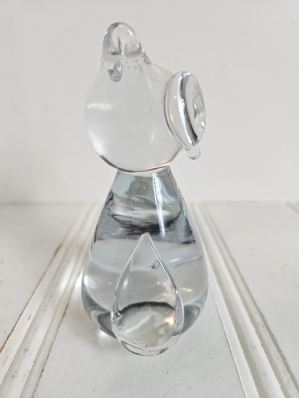 Vintage Art Glass Owl Figurine Paperweight Bullicante Controlled Bubble Clear OS - Picture 6 of 11